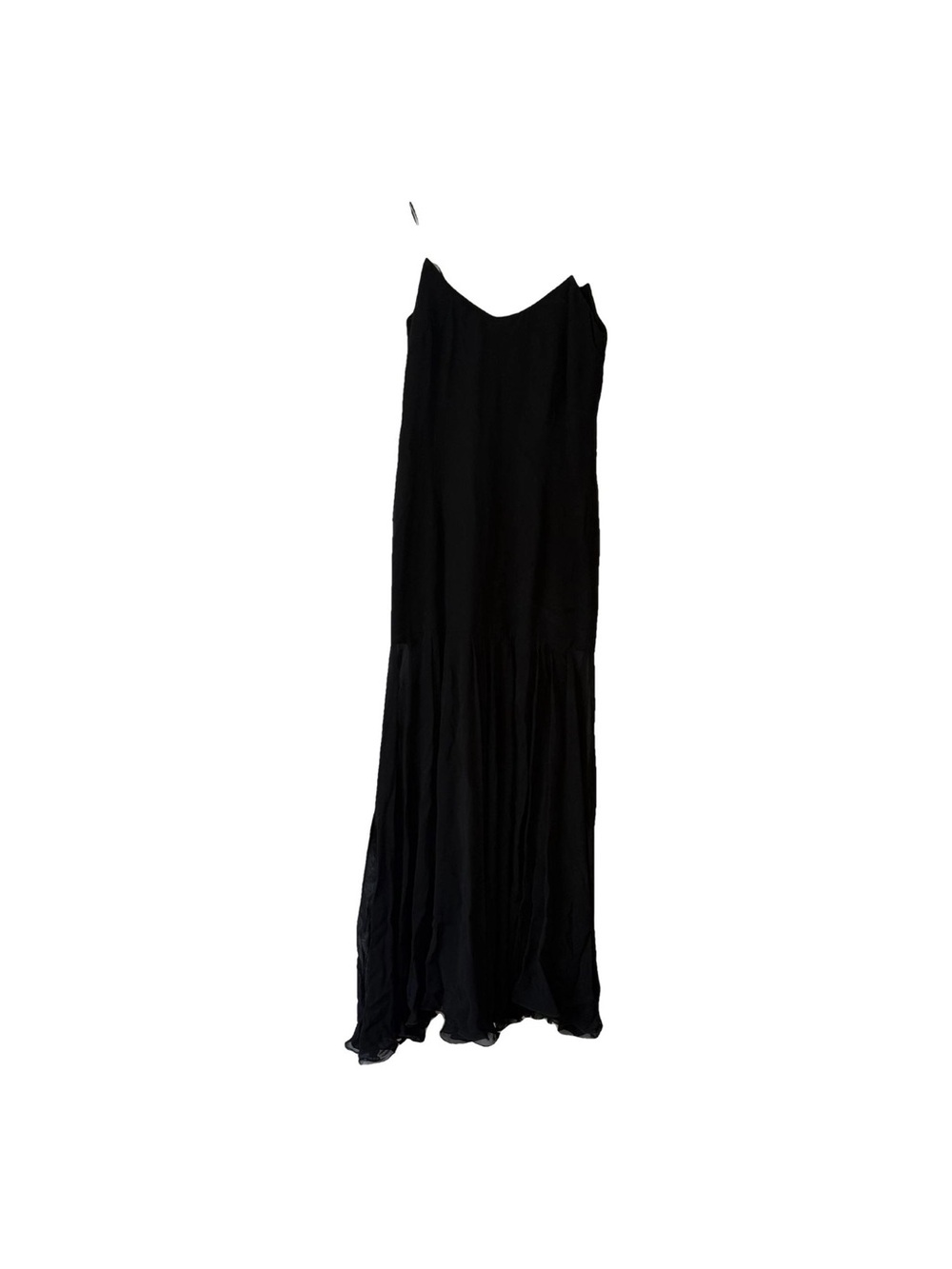Dolce & Gabbana Black Maxi Slip Dress with Gathered Hem